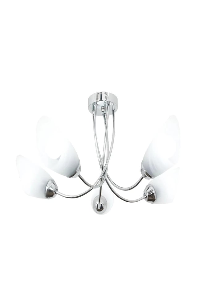 Taşcan Avize Milano 5 Li Krom Kollu Avize Camlı/31X64 Cm.