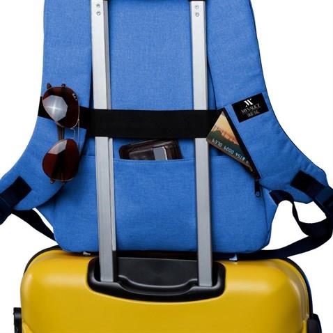 My Valice Smart Bag Galaxy Usb Şarj Girişli Notebook Sırt Çantası Mavi