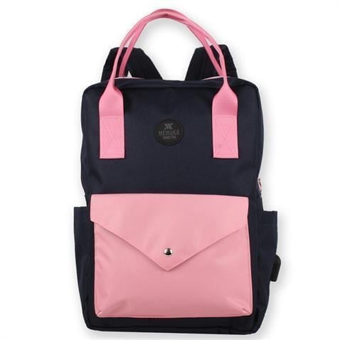 My Valice Smart Bag Post Usb Şarj Girişli Laptop Bölmeli Notebook Sırt Çantası Pembe