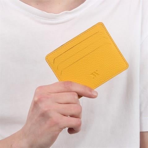 My Valice Unisex Hakiki Deri Cüzdan ve Kartlık 1817 Sarı