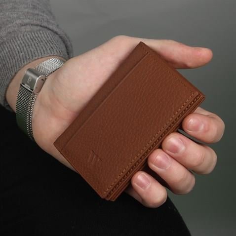 My Valice Unisex Hakiki Deri Cüzdan ve Kartlık 1818 Taba