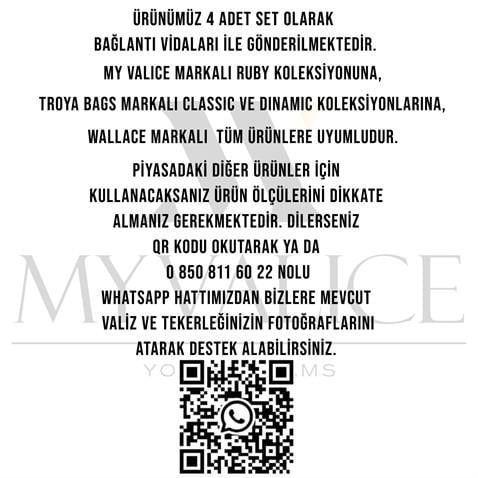 My Valice Valiz Tekerleği Tek Teker 01 4 Adet