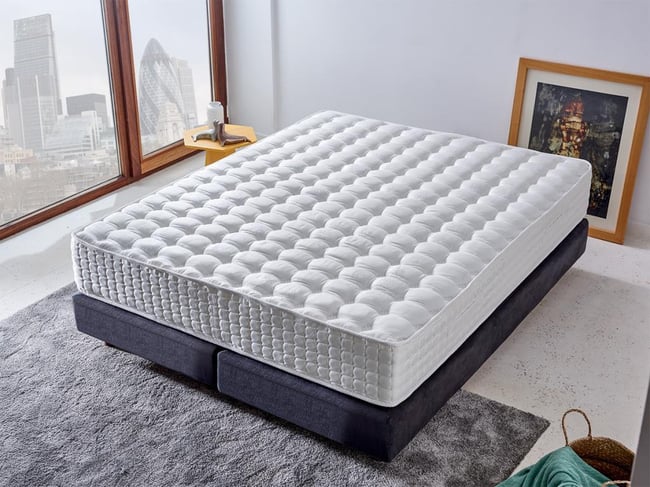 Niron London Yatak 160x200 cm Çift Kişilik Paket Yaylı Alev Geciktiricili Kral Dairesi Yatağı