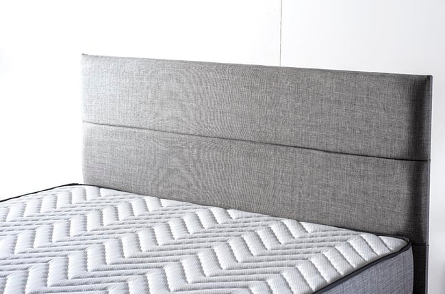 Niron Silver Yatak Baza Başlık Seti 90x190 Tek Kişilik Full Ortopedik Yatak Gri Keten Baza ve Başlık