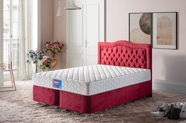Niron Smart Yatak Baza Başlık Seti - 120x200 Tek Kişilik Full Ortopedik Yatak Baza ve Başlık Takımı