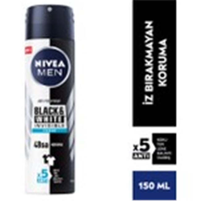 NIVEA 150ML DEO MEN INVISIBLE BLACK WHITE FRESH