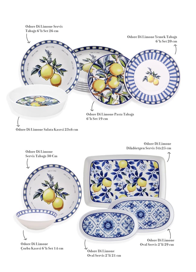 Odore Di Limone Yemek Takımı 6 Kişilik 31 Parça Set 2