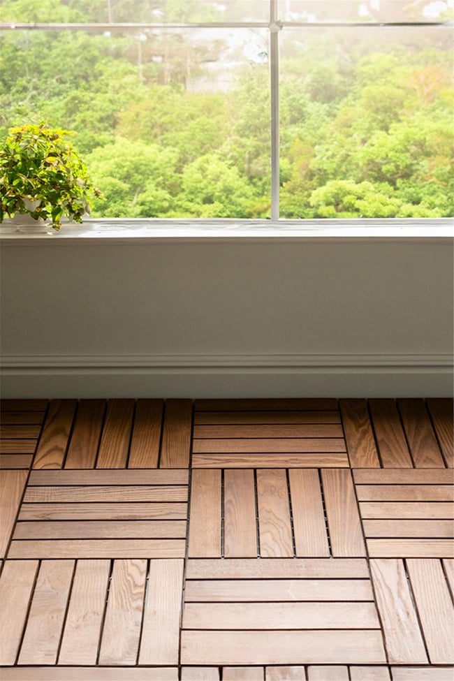 Pafu Sunsoe Dişbudak Ağacı Balkon Bahçe Ahşap Yer Döşemesi Karo Deck 30x30 cm 1 Adet (0,09m2)
