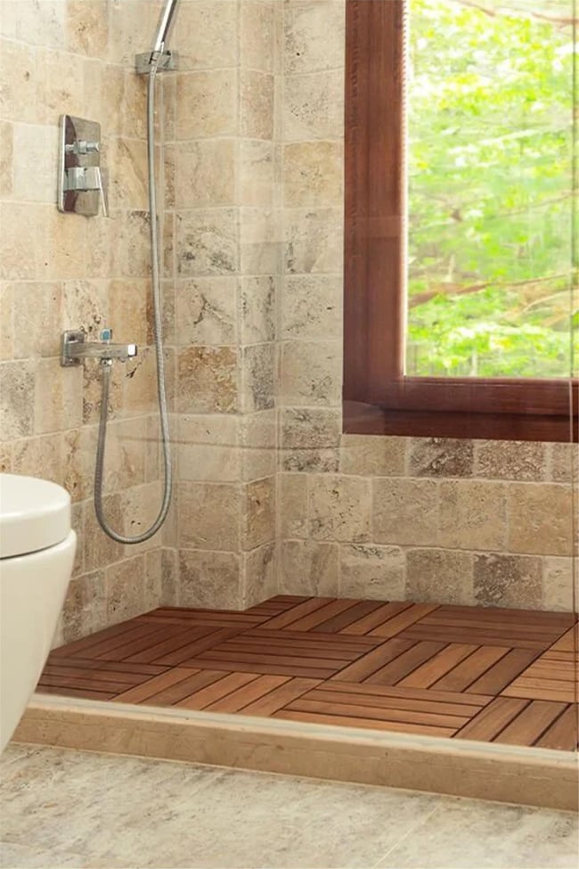 Pafu SUNSOE İroko Ağacı Balkon Bahçe Ahşap Yer Döşemesi Karo Deck 30x30 cm – 1 Adet (0,09m2)