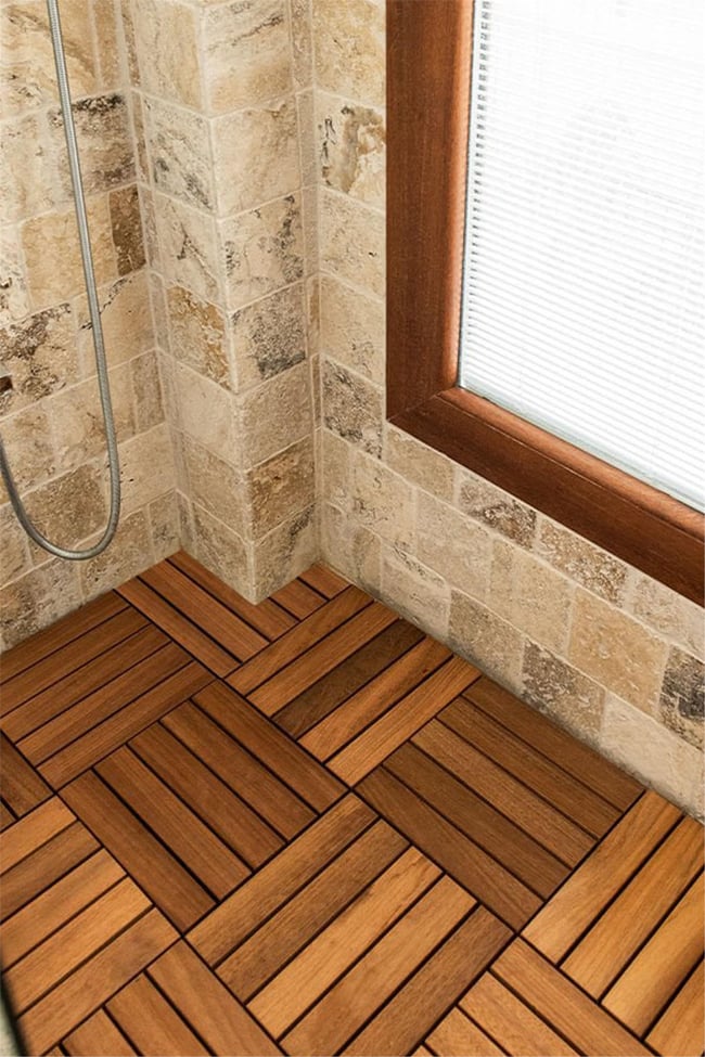 Pafu SUNSOE İroko Ağacı Balkon Bahçe Ahşap Yer Döşemesi Karo Deck 30x30 cm – 10 Adet (0,9m2)