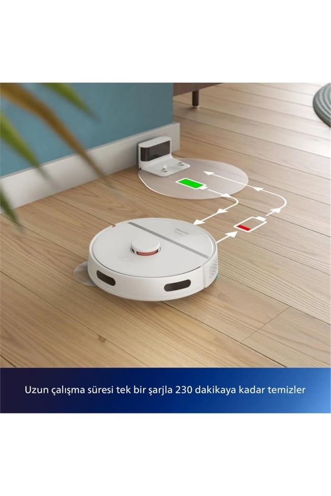 PHILIPS HOMERUN 3000 SERISI AQUA XU3000/02 BEYAZ AKILLI ROBOT SUPURGE