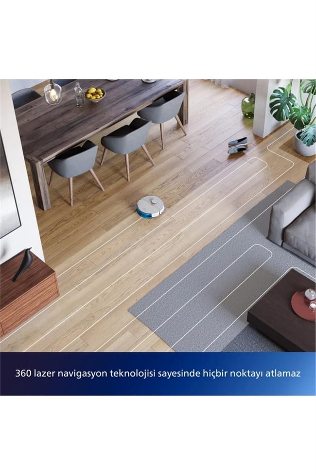 PHILIPS HOMERUN 3000 SERISI AQUA XU3000/02 BEYAZ AKILLI ROBOT SUPURGE