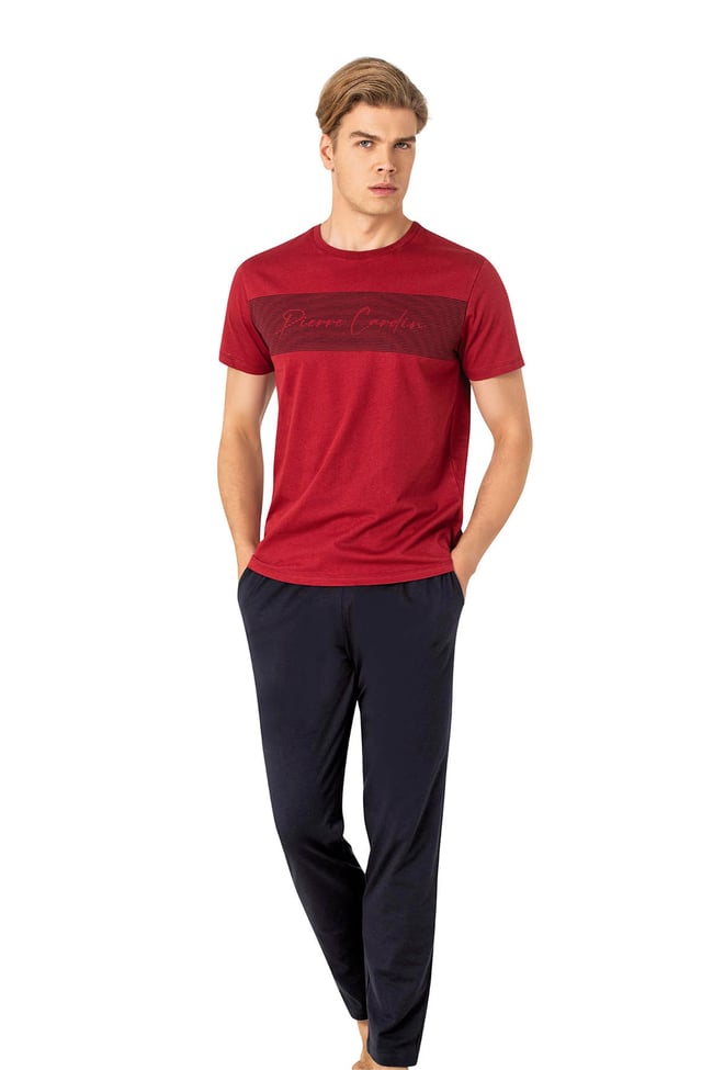 Pierre Cardin Y25 6080 Bordo Erkek Penye Pijama Takımı