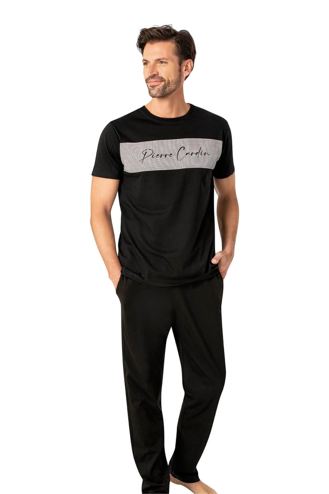 Pierre Cardin Y25 6080 Siyah Erkek Penye Pijama Takımı