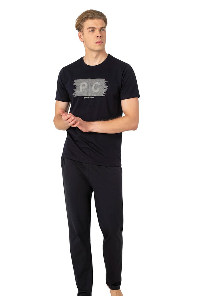 Pierre Cardin Y25 6084 Lacivert Erkek Penye Pijama Takımı
