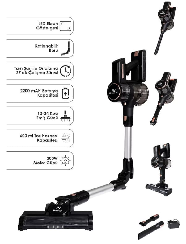 PIRANTECH ES411 Kablosuz Dikey Süpürge