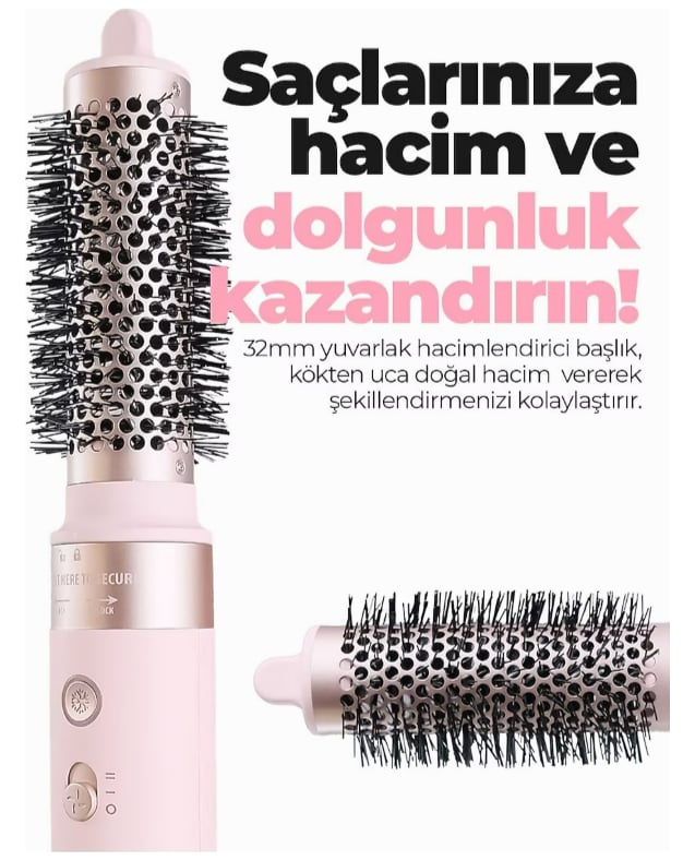 PIRANTECH KS-611 Airwrap 6 Başlıklı Saç Şekillendirme ve Kurutma Seti