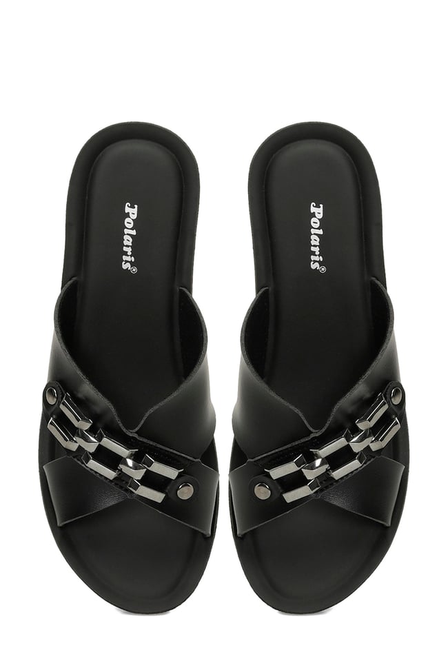 Polaris 5M 405179 Z5Fx Siyah Kadın Geleneksel Comfort Dolgu Terlik