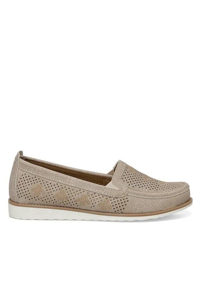 Polaris A10156884012010 4P 161659.Z4Fx Bej Kadın Loafer Ayakkabı