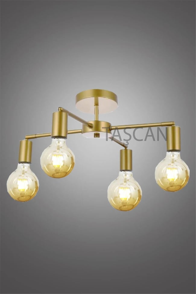 Taşcan Avize Retro Akrep Modern 4 Lü Eskitme Plafonyer Avize