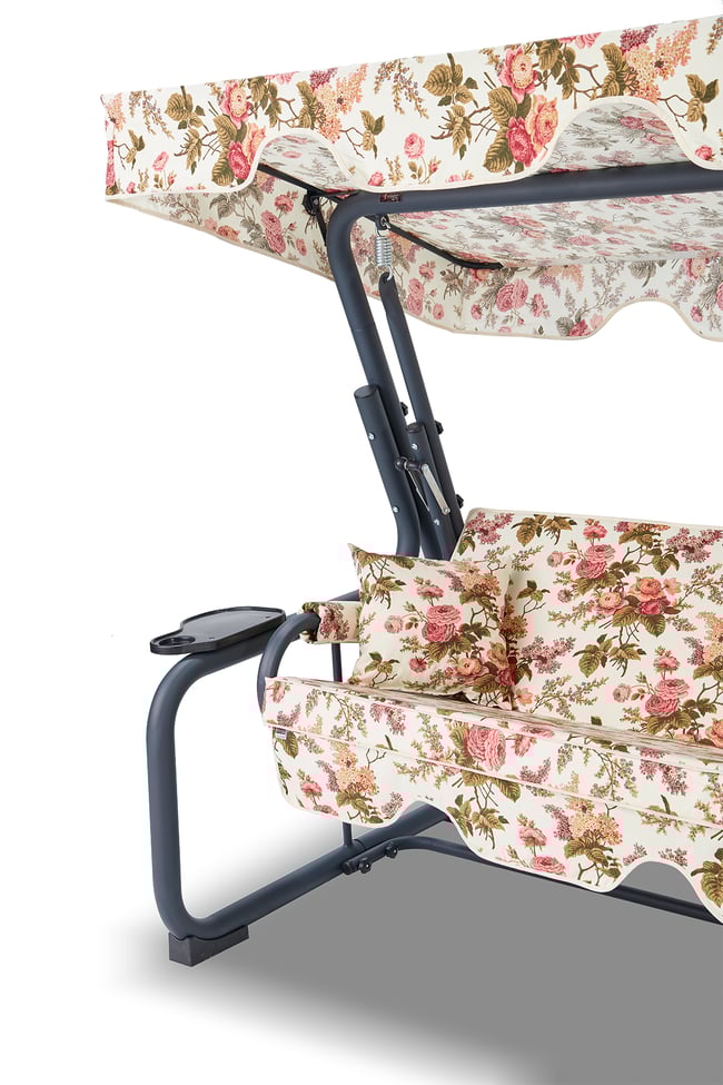 Erinöz Rubus 4 Kişilik Bahçe Balkon Teras Salıncağı - İngiliz Gülü