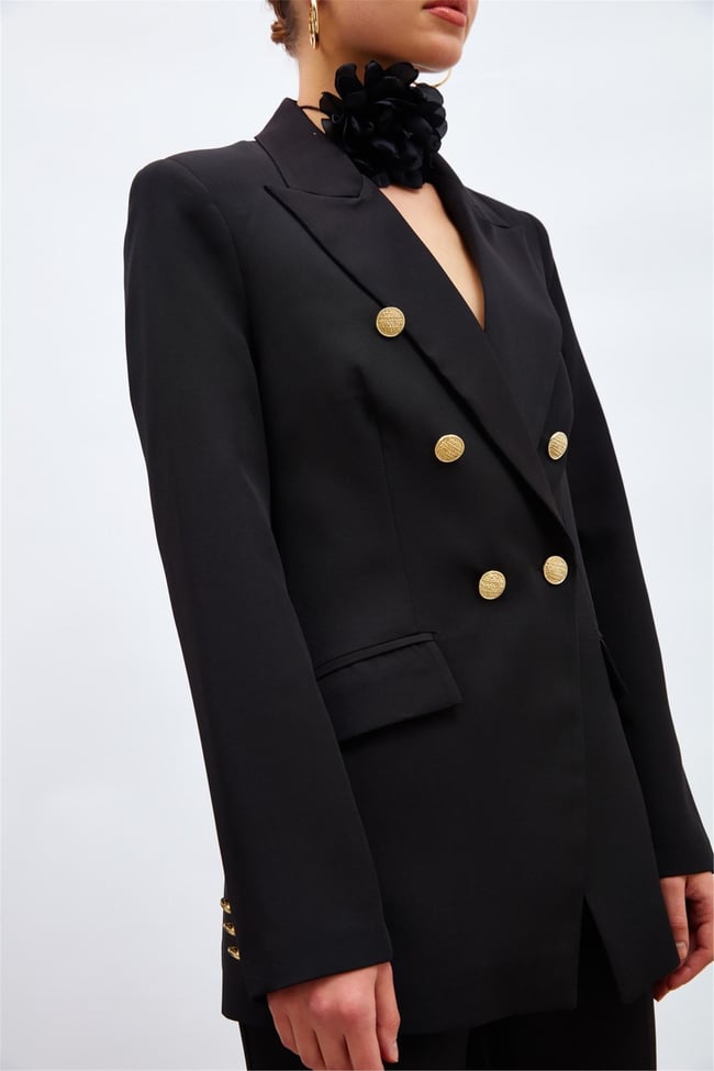 Sateen 426-6000 Siyah Kadın Blazer Ceket