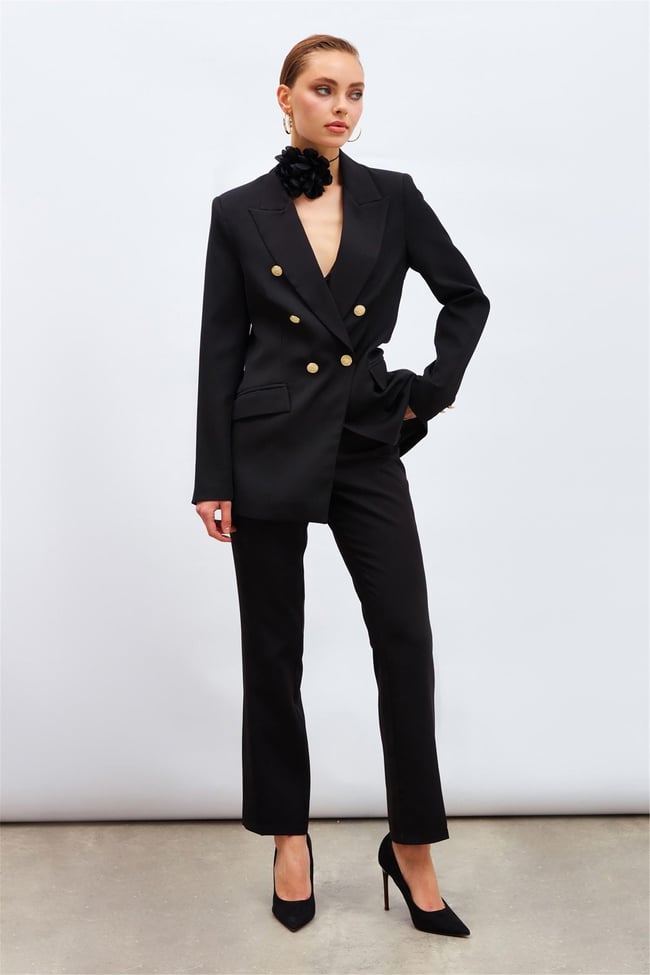 Sateen 426-6000 Siyah Kadın Blazer Ceket
