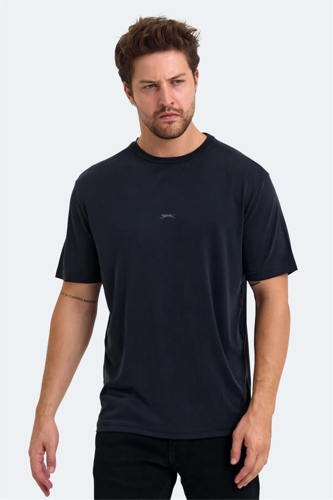 Slazenger Kaıpo Sıyah Erkek Bısıklet Yaka Kısa Kollu Pamuk T-Shırt
