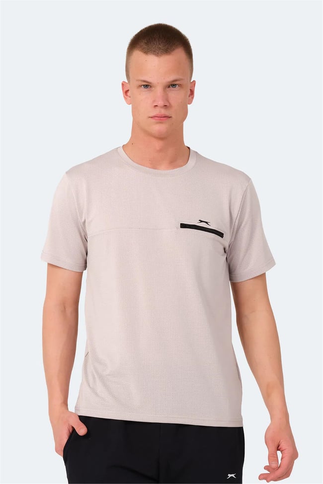 Slazenger Konul Bej Erkek Bısıklet Yaka Kısa Kollu Polyester T-Shırt