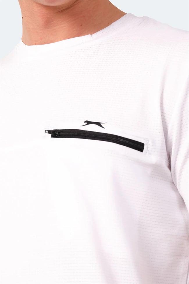 Slazenger Konul Beyaz Erkek Bısıklet Yaka Kısa Kollu Polyester T-Shırt