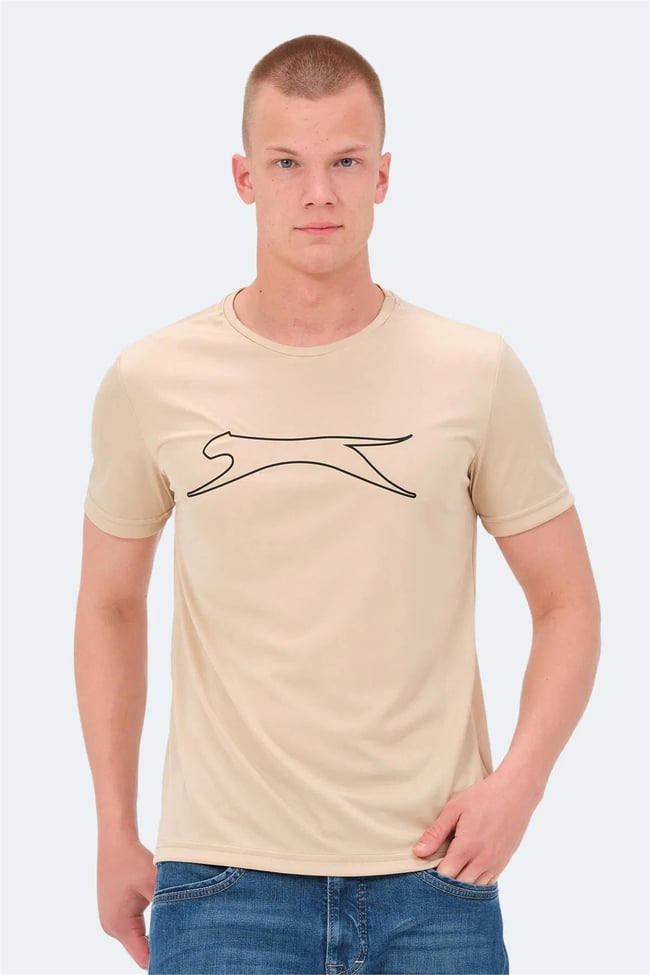 Slazenger Nelle Ktn Bej Erkek Bısıklet Yaka Kısa Kollu Polyester T-Shırt