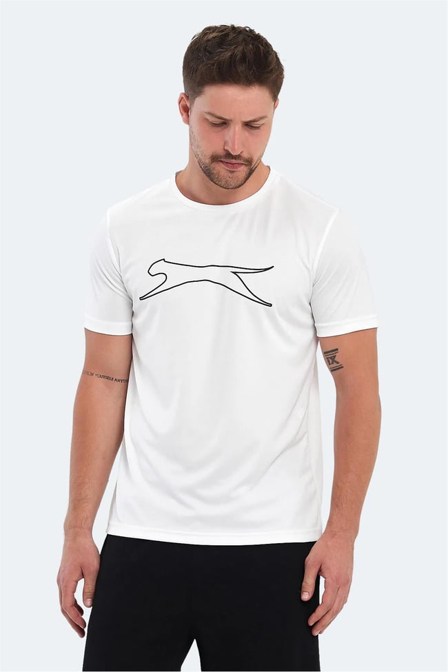 Slazenger Nelle Ktn Beyaz Erkek Bısıklet Yaka Kısa Kollu Polyester T-Shırt