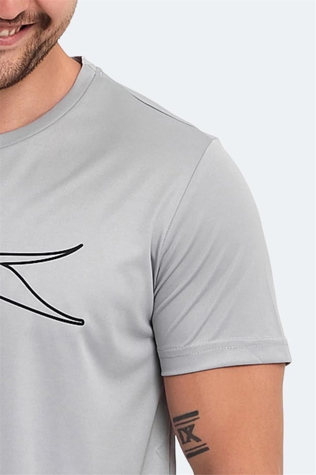 Slazenger Nelle Ktn Grı Erkek Bısıklet Yaka Kısa Kollu Polyester T-Shırt