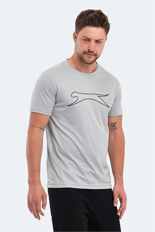 Slazenger Nelle Ktn Grı Erkek Bısıklet Yaka Kısa Kollu Polyester T-Shırt
