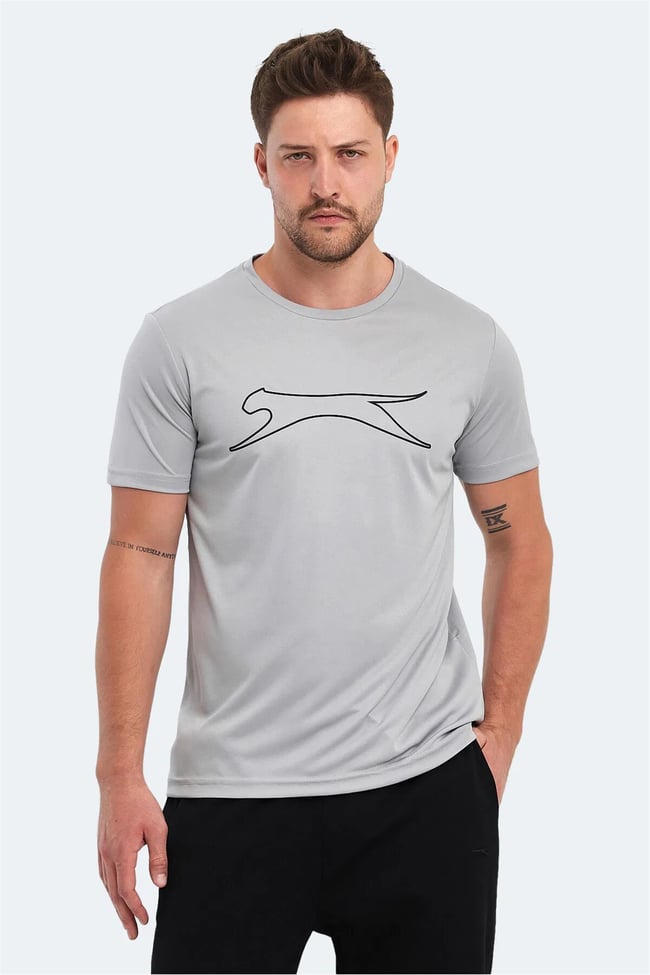 Slazenger Nelle Ktn Grı Erkek Bısıklet Yaka Kısa Kollu Polyester T-Shırt