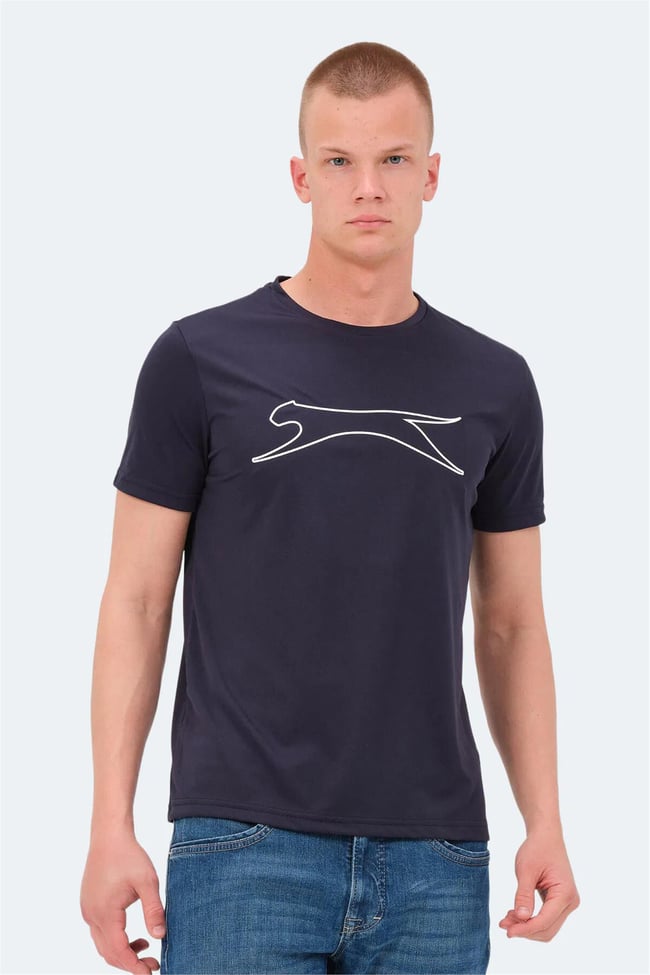 Slazenger Nelle Ktn Lacıvert Erkek Bısıklet Yaka Kısa Kollu Polyester T-Shırt
