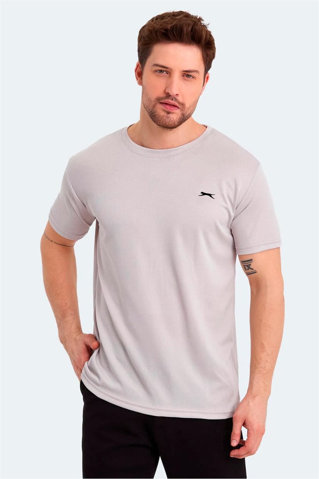Slazenger Odalıs Bej Erkek Bısıklet Yaka Kısa Kollu Polyester T-Shırt