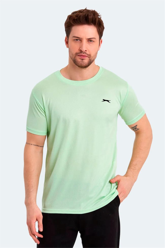 Slazenger Odalıs Yesıl Erkek Bısıklet Yaka Kısa Kollu Polyester T-Shırt
