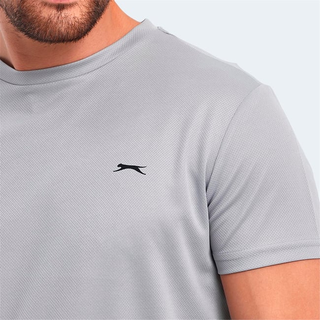 Slazenger Omar Ktn. Acık Grı Erkek Bısıklet Yaka T-Shırt