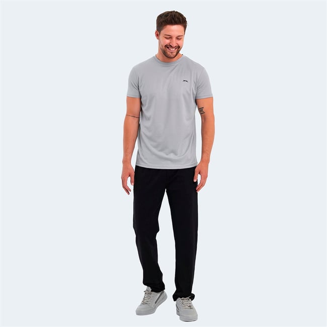 Slazenger Omar Ktn. Acık Grı Erkek Bısıklet Yaka T-Shırt