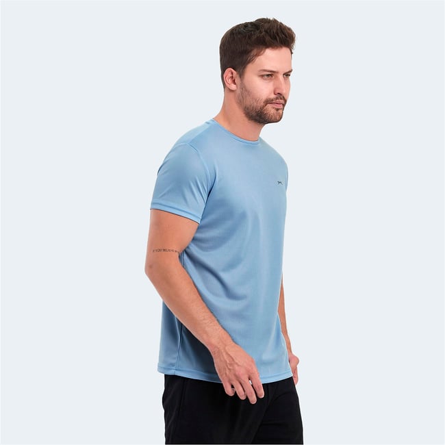 Slazenger Omar Ktn. Acık Mavı Erkek Bısıklet Yaka T-Shırt