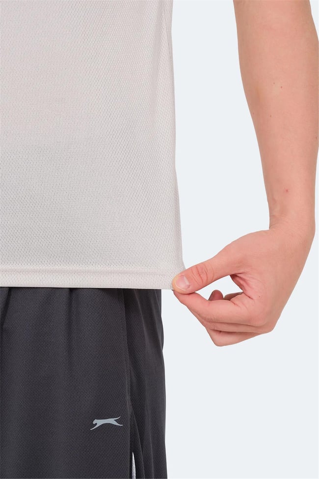 Slazenger Ondına Bej Erkek Kapusonlu Kolsuz Polyester T-Shırt