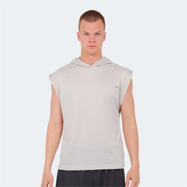 Slazenger Ondına Bej Erkek Kapusonlu Kolsuz Polyester T-Shırt