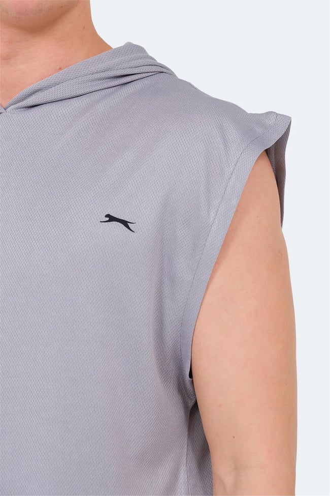 Slazenger Ondına Grı Erkek Kapusonlu Kolsuz Polyester T-Shırt