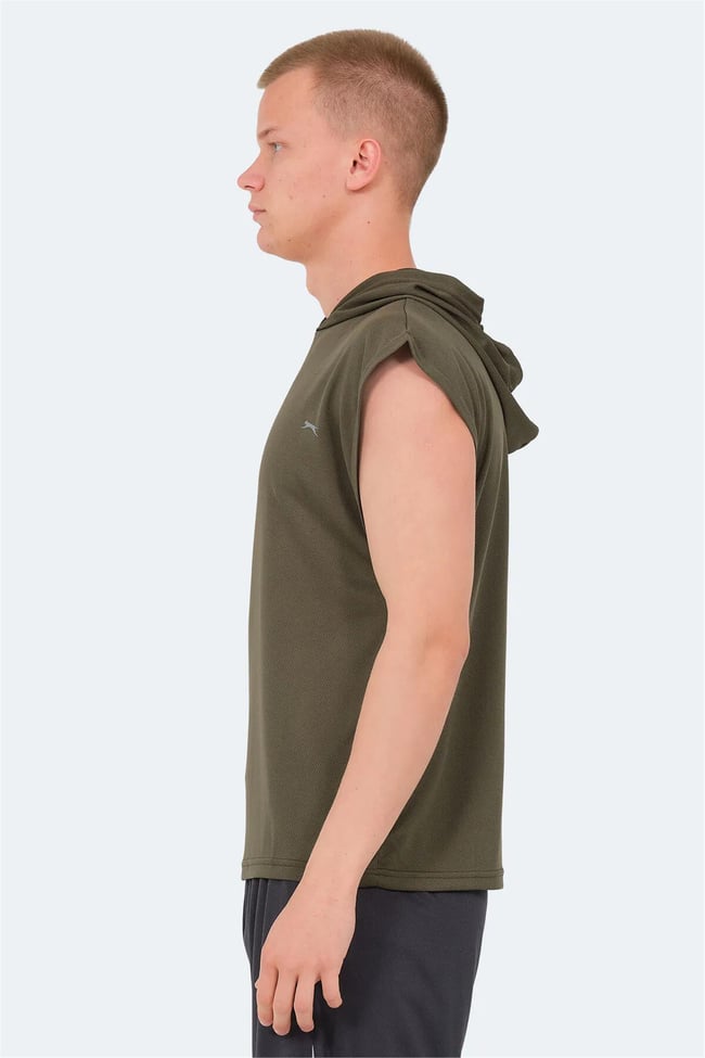 Slazenger Ondına Hakı Erkek Kapusonlu Kolsuz Polyester T-Shırt