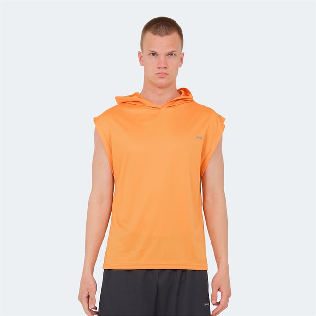 Slazenger Ondına Turuncu Erkek Kapusonlu Kolsuz Polyester T-Shırt
