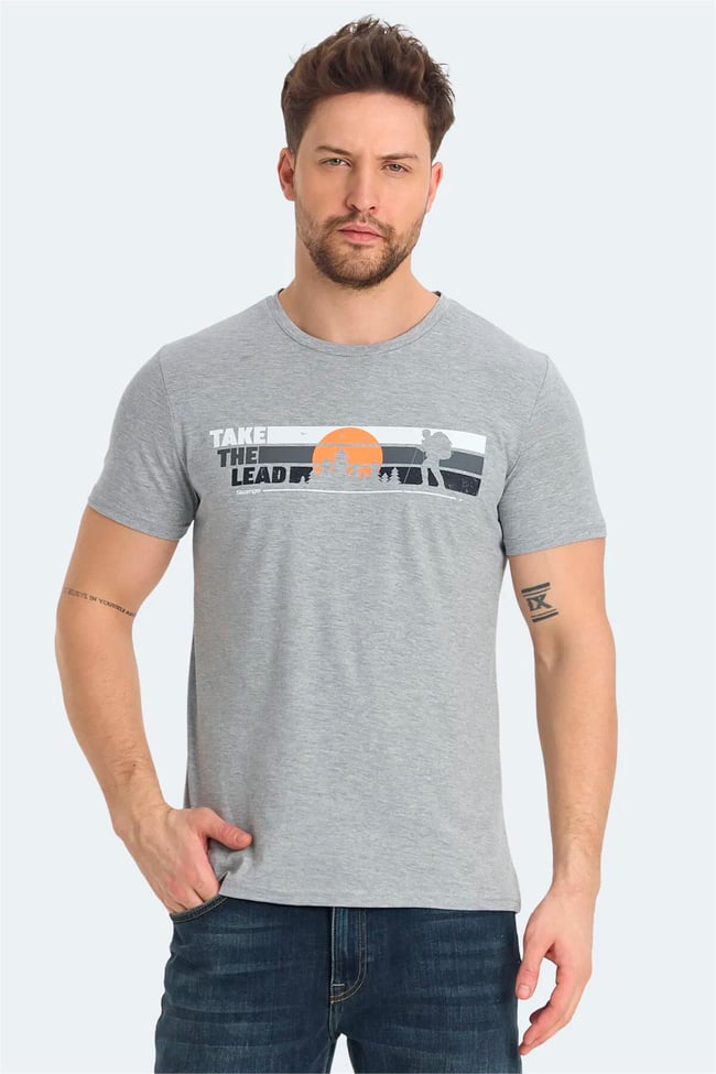 Slazenger St15Te013-200 Rasa Grı Erkek T-Shırt