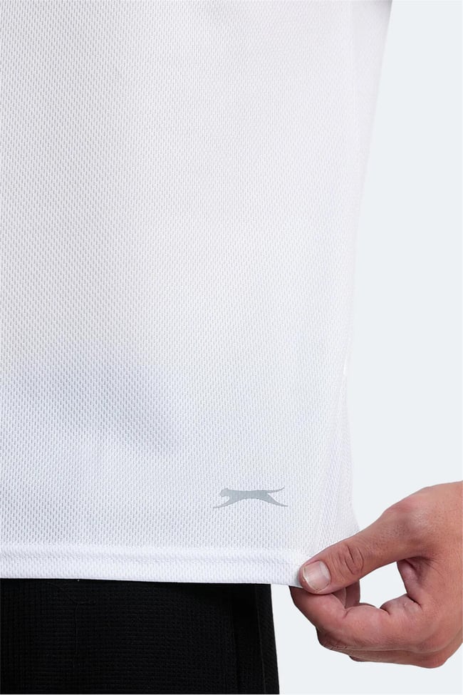 Slazenger Vaska Beyaz Erkek Bısıklet Yaka Kolsuz Polyester T-Shırt