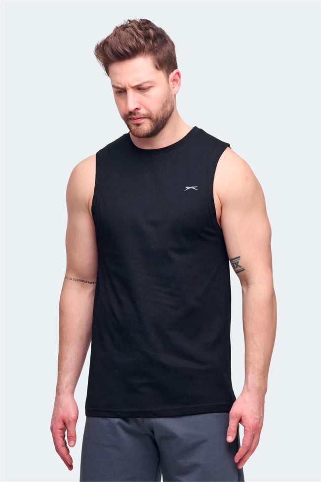 Slazenger Vızon Sıyah Erkek Kolsuz T-Shırt
