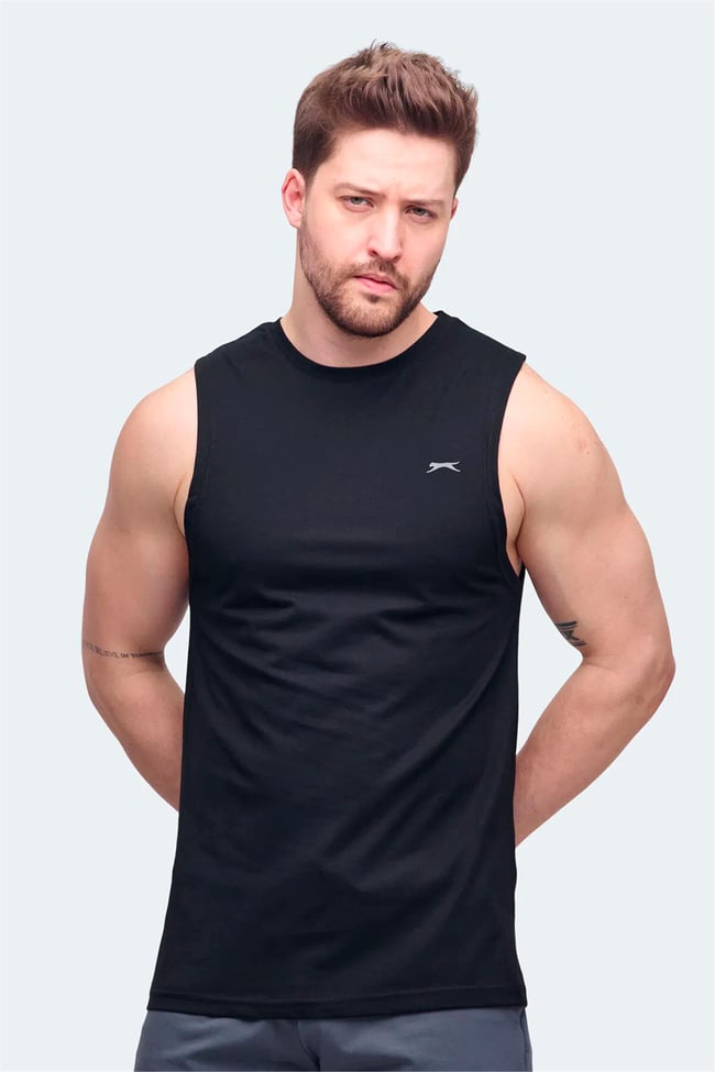 Slazenger Vızon Sıyah Erkek Kolsuz T-Shırt